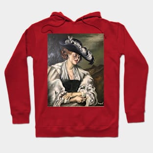 Victorian Lady with Feathered Hat Painting by my Father Hoodie